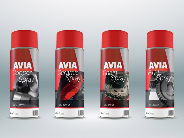 Etykiety sprayów dla Avia